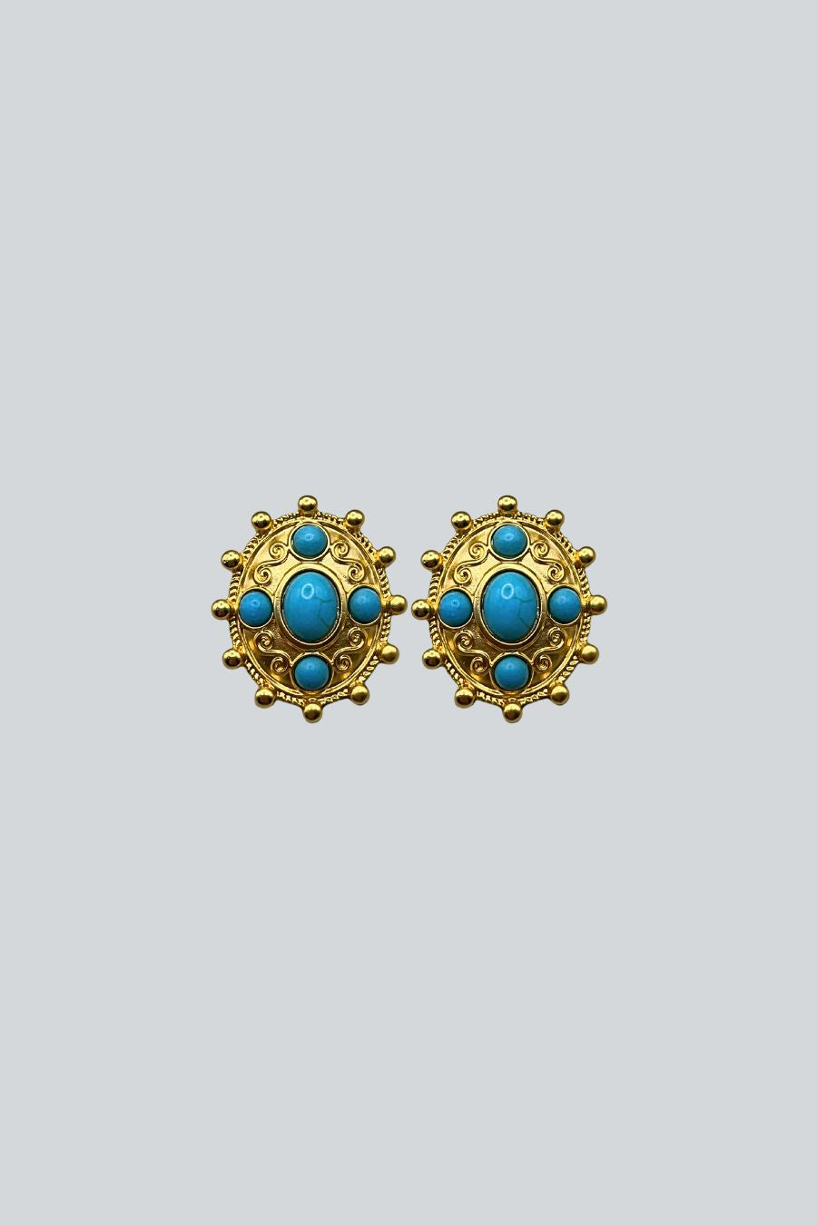 ARETES ESCUDO C/TURQUEZA